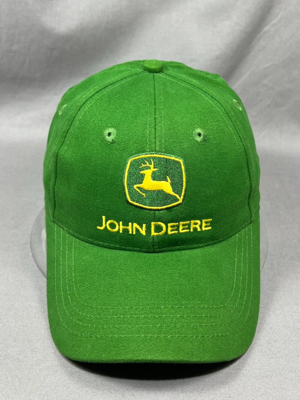 Vtg John Deere Green Cary Francis Strapback Hat Nothing Runs Like A Deere Mens